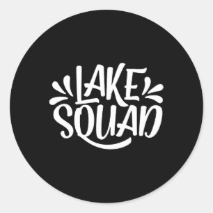 Sticker Rond Lac Squad Vacances Camping Vie Famille L