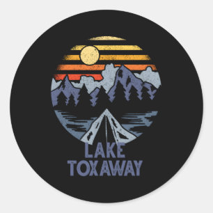 Sticker Rond Lac Toxaway Caroline du Nord Blue Ridge Mountains 