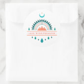 Sticker Rond lac winnipesaukee nouveau hampshire boho arc-en-ci (Sac)