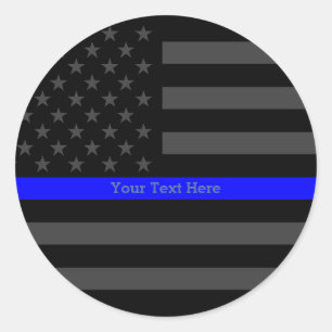Sticker Rond L'accent USA noirs personnalisés par Blue Line
