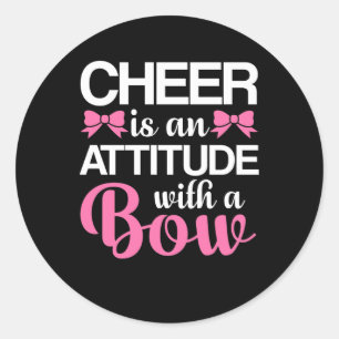 Sticker Rond L'acclamation est attitude avec un pom-pom girl
