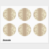 Sticker Rond Lace pattern (Feuille)