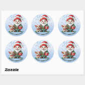 Sticker Rond Lâche Noël ! (Feuille)