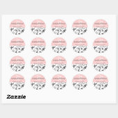Sticker Rond Lâches cadeaux mariage damassé Favor (Feuille)