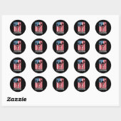 Sticker Rond Lacrosse American Flag Lax Helmet Sticks 4th Of (Feuille)