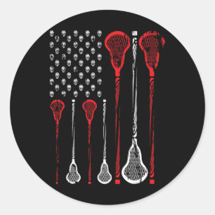 Sticker Rond Lacrosse American Flag Merch - Conception des gran