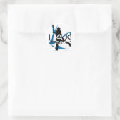 Sticker Rond Lacrosse Boys LAX Attack Blue (Sac)