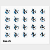 Sticker Rond Lacrosse Boys LAX Blue (Feuille)