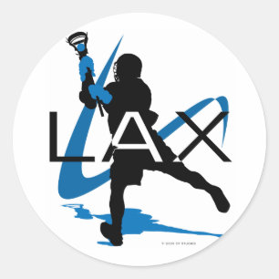 Sticker Rond Lacrosse Boys LAX Blue