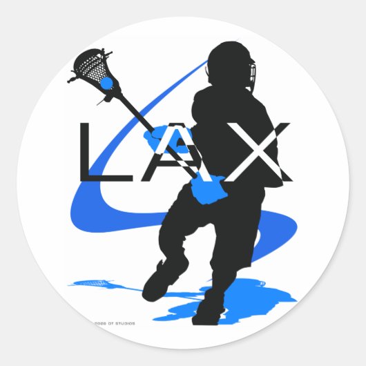 Sticker Rond Lacrosse Boys LAX Blue (Devant)