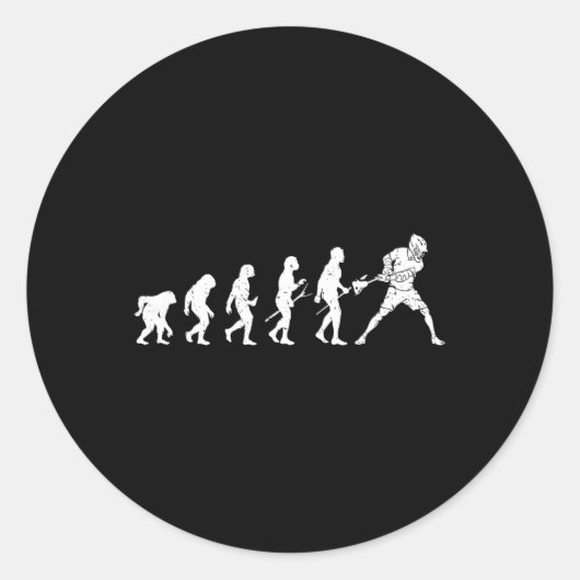 Sticker Rond Lacrosse Evolution - Lacrosse Player Evolution (Devant)