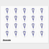 Sticker Rond Lacrosse Féminin (Feuille)