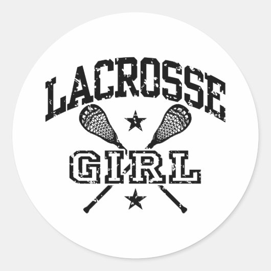 Sticker Rond Lacrosse Girl (Devant)