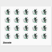 Sticker Rond Lacrosse Girls LAX Attack Green (Feuille)