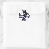 Sticker Rond Lacrosse Girls LAX Attaque violette (Sac)