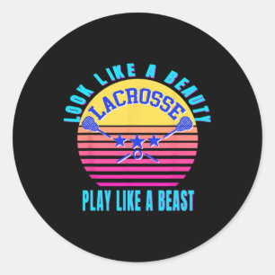 Sticker Rond Lacrosse Goalie Girl Shirt Funny Gift Girl Women P
