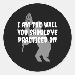 Sticker Rond Lacrosse Goalie - Je Suis Le Wall Lax Goalie