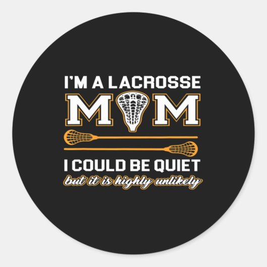 Sticker Rond Lacrosse Maman Lacrosse Cadeaux (Devant)