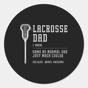 Sticker Rond Lacrosse Papa Daddy Citation Définition Hommes Vin