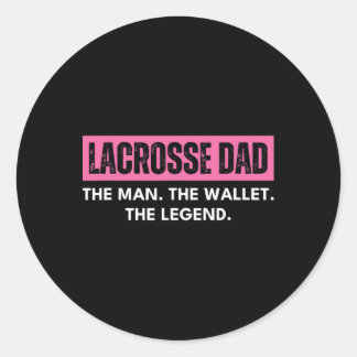 Sticker Rond Lacrosse Papa Retro Rose L'Homme Le Portefeuille L