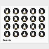 Sticker Rond Lacrosse Penguin Funny Lax Team Lacrosse Noël (Feuille)