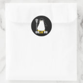 Sticker Rond Lacrosse Penguin Funny Lax Team Lacrosse Noël (Sac)