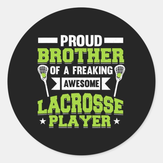 Sticker Rond Lacrosse Player Coach Brother (Devant)