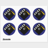 Sticker Rond Lacrosse Player Senior Night 2025 (Feuille)