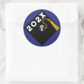 Sticker Rond Lacrosse Player Senior Night 2025 (Sac)