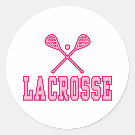 Sticker Rond Lacrosse rose (Devant)