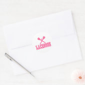 Sticker Rond Lacrosse rose (Enveloppe)