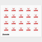 Sticker Rond Lacrosse rouge (Feuille)