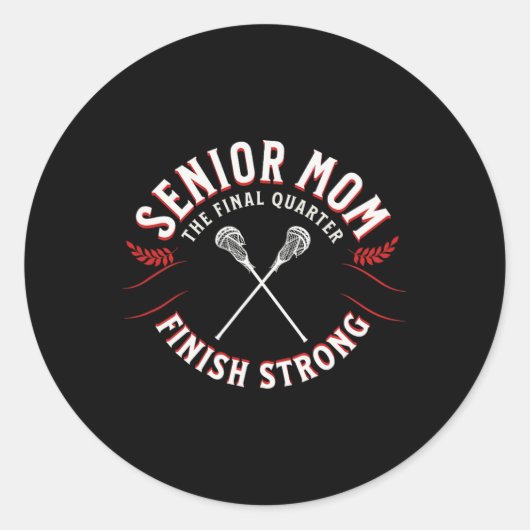 Sticker Rond Lacrosse Senior Maman (Devant)