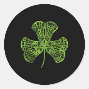Sticker Rond Lacrosse Shamrock Clover Jour de la Saint Patrick