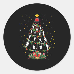 Sticker Rond Lacrosse Sports Amoureux Xmas Santa Hat Lacrosse C