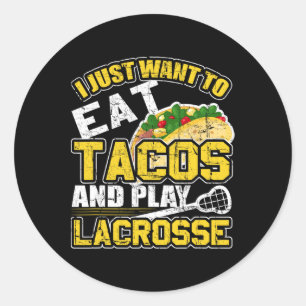 Sticker Rond Lacrosse Taco Lax Joueur Bâtons de gardien Team At