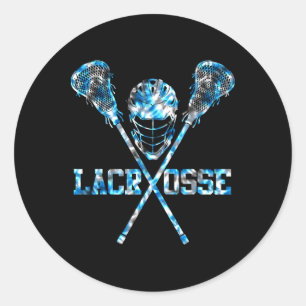 Sticker Rond Lacrosse Tie Dye Pour Hommes Femmes Filles Garçons