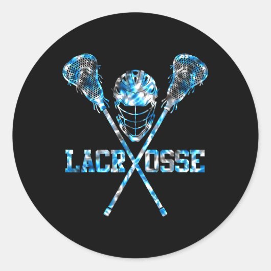 Sticker Rond Lacrosse Tie Dye Pour Hommes Femmes Filles Garçons (Devant)