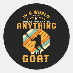 Sticker Rond Lacrosse vintage Retro Lax Rat Cadeau Lacrosse Pla