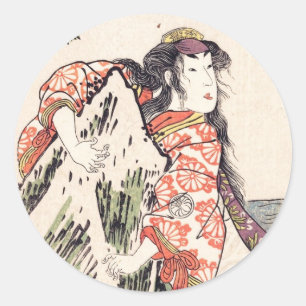 Sticker Rond L'acteur Segawa Kikunojo III dans un rôle femelle
