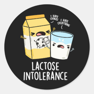 Sticker Rond Lactose Intolérance Funk Milk Pun Dark BG