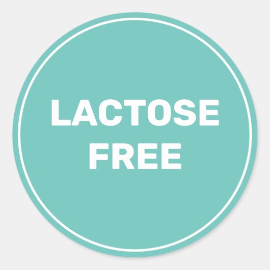 Sticker Rond Lactose Sans Allergie Sûr Culinaire (Devant)