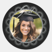 Sticker Rond Lacy Photo Graduation (Devant)