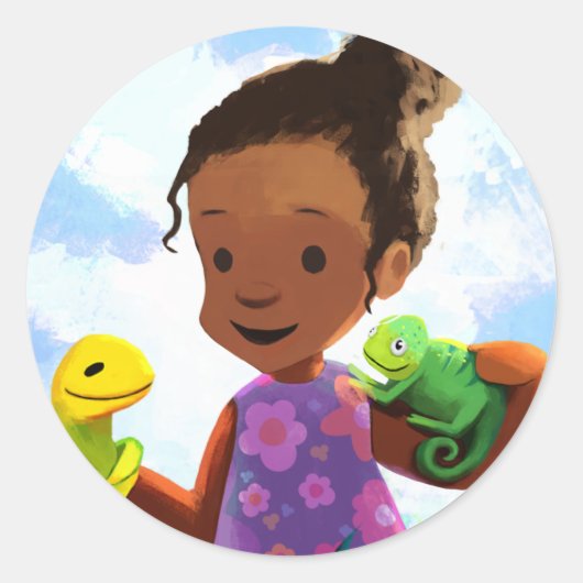 Sticker Rond Ladi, Liz & Cam : 3 Amis Ensemble (Devant)