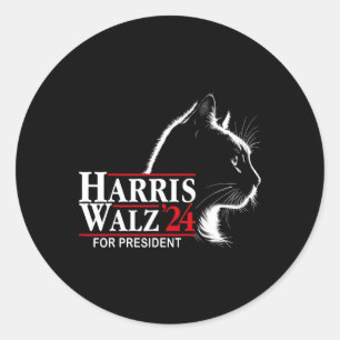 Sticker Rond Ladies Cat Harris Wheimer 24 For President Electio