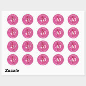 STICKER ROND LADIES PINK GLITTER BIG BIRTHDAY (Feuille)