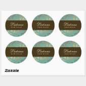 Sticker Rond Ladonna Damask Brown Topaz (Feuille)