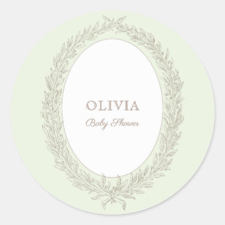 Sticker Rond Laduree French Caffee Bonjour Bebe Green