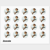 Sticker Rond Lady Artist (Feuille)