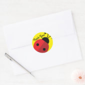 Sticker Rond Lady Bug Cute 1ère fête d'anniversaire (Enveloppe)